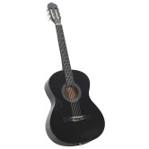 Fekete klasszikus hársfa gitár kezdőknek 4/4 39"