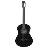 Fekete klasszikus hársfa gitár kezdőknek 4/4 39"