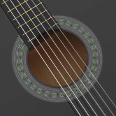Fekete klasszikus hársfa gitár kezdőknek 4/4 39"