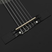Fekete klasszikus hársfa gitár kezdőknek 4/4 39"