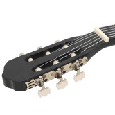 Fekete klasszikus hársfa gitár kezdőknek 4/4 39"