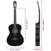 12 darabos fekete klasszikus gitár kezdőkészlet 4/4 39"