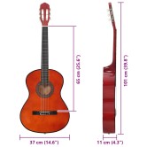 Klasszikus hársfa gitár kezdőknek 4/4 39" Klasszikus hársfa gitár kezdőknek 4/4 39"