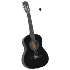 Fekete klasszikus gitár kezdőknek és gyerekeknek 3/4 36"