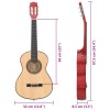 Klasszikus hársfa gitár kezdőknek és gyerekeknek 1/2 34"