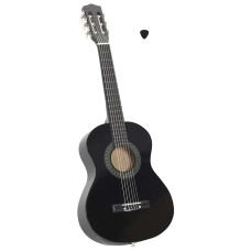 Fekete klasszikus gitár kezdőknek és gyerekeknek 1/2 34"