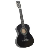 8 darabos fekete klasszikus gitár kezdőkészlet 1/2 34"