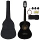 8 darabos fekete klasszikus gitár kezdőkészlet 1/2 34