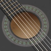 8 darabos fekete klasszikus gitár kezdőkészlet 1/2 34"