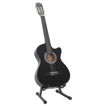 12 részes fekete 6 húros klasszikus western gitár szett 38"