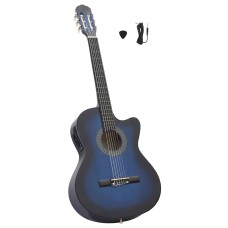 Kék 6 húros klasszikus western cutaway gitár ekvalizerrel