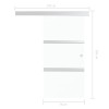 Ezüst esg üveg és alumínium tolóajtó puha ütközőkkel 76x205 cm