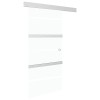 Ezüst esg üveg és alumínium tolóajtó puha ütközőkkel 90x205 cm