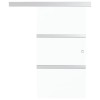 Ezüst esg üveg és alumínium tolóajtó puha ütközőkkel 90x205 cm