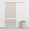 Ezüstszínű esg üveg és alumínium tolóajtó 90 x 205 cm