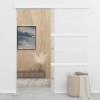 Ezüst esg üveg és alumínium tolóajtó puha ütközőkkel 90x205 cm