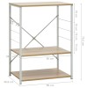 Fehér és tölgy szerelt fa mikrohullámú szekrény 60x39,6x79,5 cm