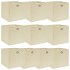 10 db krémszínű szövet tárolódoboz 32 x 32 x 32 cm