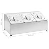 Rozsdamentes acél gastronorm tároló 3 db gn 1/6-os edénnyel