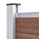 1 négyszögletes és 1 ferde barna wpc kerítéselem 273 x 186 cm