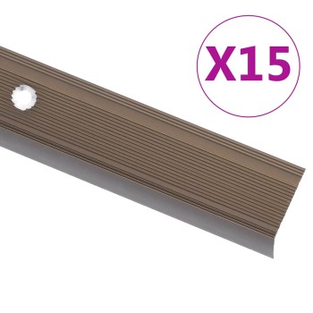 15 db barna l-alakú alumínium lépcsőélvédő 90 cm