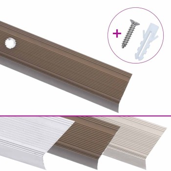 15 db barna l-alakú alumínium lépcsőélvédő 90 cm