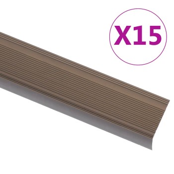 15 db barna l-alakú alumínium lépcsőélvédő 90 cm