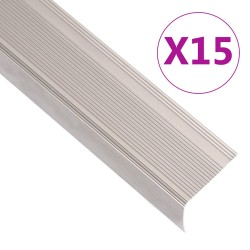 15 db pezsgőszínű l-alakú alumínium lépcsőélvédő 90 cm