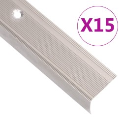 15 db pezsgőszínű l-alakú alumínium lépcsőélvédő 90 cm