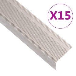 15 db pezsgőszínű l-alakú alumínium lépcsőélvédő 90 cm