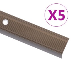 5 db barna l-alakú alumínium lépcsőélvédő 100 cm