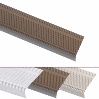 15 db barna l-alakú alumínium lépcsőélvédő 100 cm