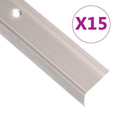 15 db pezsgőszínű l-alakú alumínium lépcsőélvédő 100 cm