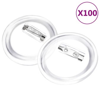 100 készlet akril 44 mm-es kitűző
