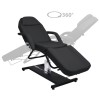 Fekete masszázsasztal 180 x 62 x (87-112) cm