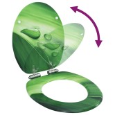 Zöld vízcseppmintás mdf wc-ülőke lassan csukódó fedéllel Zöld vízcseppmintás mdf wc-ülőke lassan csukódó fedéllel