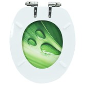 Zöld vízcseppmintás mdf wc-ülőke lassan csukódó fedéllel Zöld vízcseppmintás mdf wc-ülőke lassan csukódó fedéllel