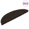 15 db öntapadós lépcsőszőnyeg 56 x 17 x 3 cm sötétbarna félkör alakú