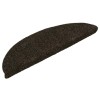15 db öntapadós lépcsőszőnyeg 56 x 17 x 3 cm sötétbarna félkör alakú