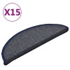 15 db sötétszürke és kék félkör alakú lépcsőszőnyeg 56 x 17 x 3 cm