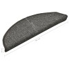 15 db sötétszürke félkör alakú lépcsőszőnyeg 56 x 17 x 3 cm