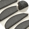 15 db sötétszürke félkör alakú lépcsőszőnyeg 56 x 17 x 3 cm
