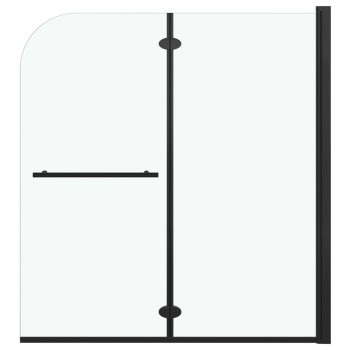 2 paneles fekete esg zuhanyzó összecsukható ajtóval 120x140 cm