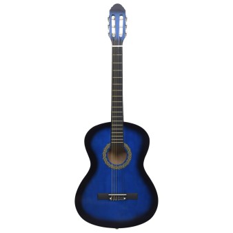 Kék 4/4-es klasszikus gitár kezdőknek tokkal 39"