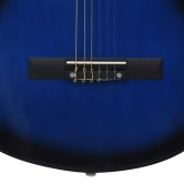 Kék 4/4-es klasszikus gitár kezdőknek tokkal 39" Kék 4/4-es klasszikus gitár kezdőknek tokkal 39"
