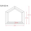 Sötétzöld elmozdítható pvc állattartó sátor 550 g/m² 3,3x3,2 m