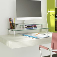 2 szintes átlátszó üveg monitorállvány