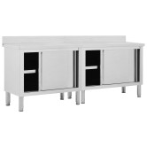 2db rozsdamentes acél munkaasztal tolóajtókkal 200x50x(95-97)cm 2db rozsdamentes acél munkaasztal tolóajtókkal 200x50x(95-97)cm