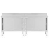 2db rozsdamentes acél munkaasztal tolóajtókkal 200x50x(95-97)cm 2db rozsdamentes acél munkaasztal tolóajtókkal 200x50x(95-97)cm