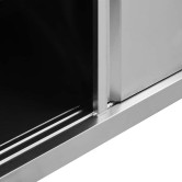 2db rozsdamentes acél munkaasztal tolóajtókkal 200x50x(95-97)cm 2db rozsdamentes acél munkaasztal tolóajtókkal 200x50x(95-97)cm